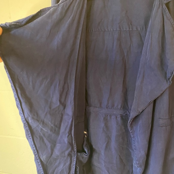 Harper Blue Open Front Drapey Lightweight Jacket Size Medium - Picture 4 of 10